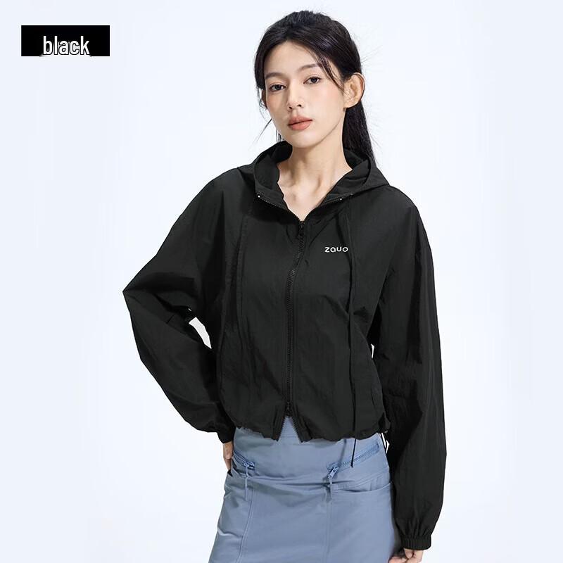 Zauo Women s Summer Sleeveless Hooded Sun Protection Jacket
