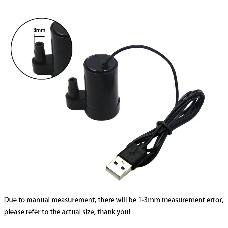 Super Quiet DC 5V USB Brushless Mini Submersible Pump Portable for Hydroponic Fish Tank Circulating Water Craft Fountain