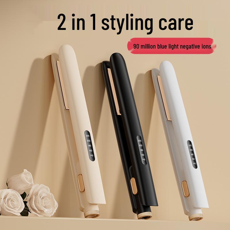 Digital LCD Hair Straightener and Curler: Multi-Speed Temperature Adjustment Dual-Purpose Electric Styling Tool