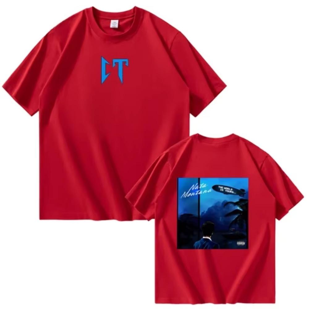 NATPLANES EL CANO Men's and Women's Short Sleeved T-shirt Economic Education Tumbado Cotton T-shirt Hip Hop Fashion Haraju