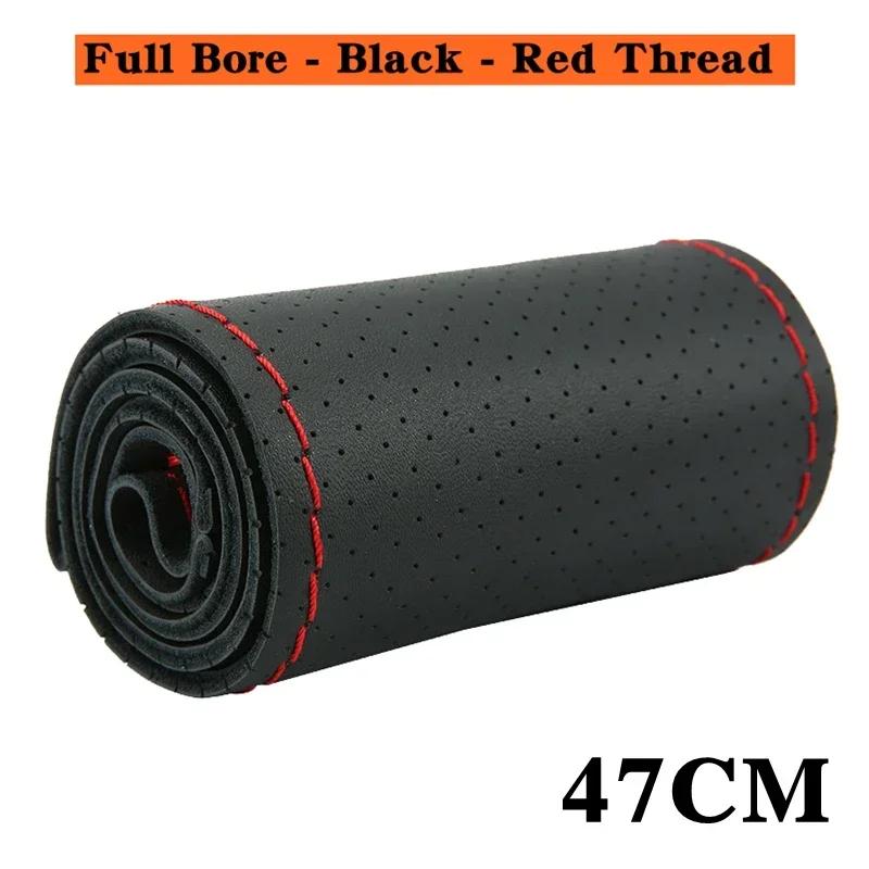 Car Truck Bus Diameter 42/45/47/50CM Steering Wheel Cover Quality Microfiber Leather With Needle Thread Non-slip Car Accessories