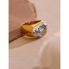 Yhpup Statement Stainless Steel Metal Face Polished Ring Rust Proof Fashion Attractive Finger Jewelry Accessories