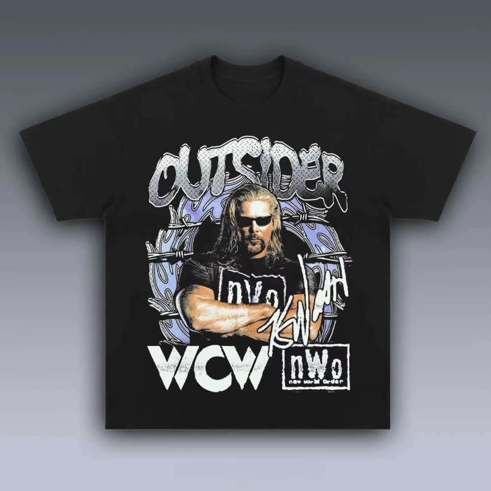 Kevin Nash Outsider NWo Wrestling Graphic T-Shirt Men Women 90s Retro Fan Casual Streetwear Short Sleeve Tee 4XL