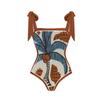 2024 European & American One-Shoulder Backless Maxi Bikini Dress with Sun Protection