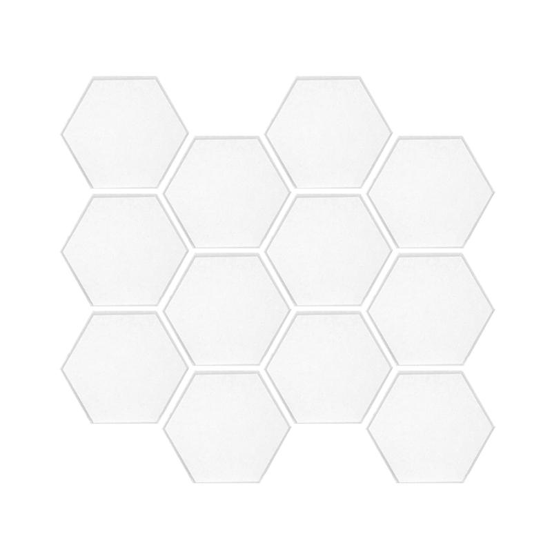 12Pieces Acoustics Foam Wall Tiles Hexagonal Foam Panel Polyester Fiber Wall Panels for Quiet Study Spaces Libraries