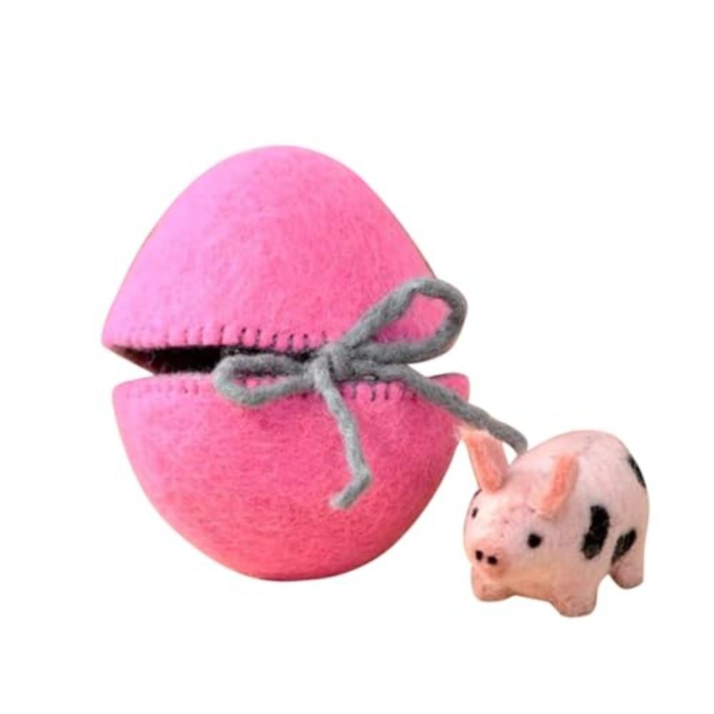 Забавное Пасхальное Яйцо-Сюрприз из Шерстяного Войлока Ручной Работы Маленькие Животные Войлочное Яйцо-Сюрприз Овечка Внутри Пасхальные Подарки Украшение для Домашней Вечеринки