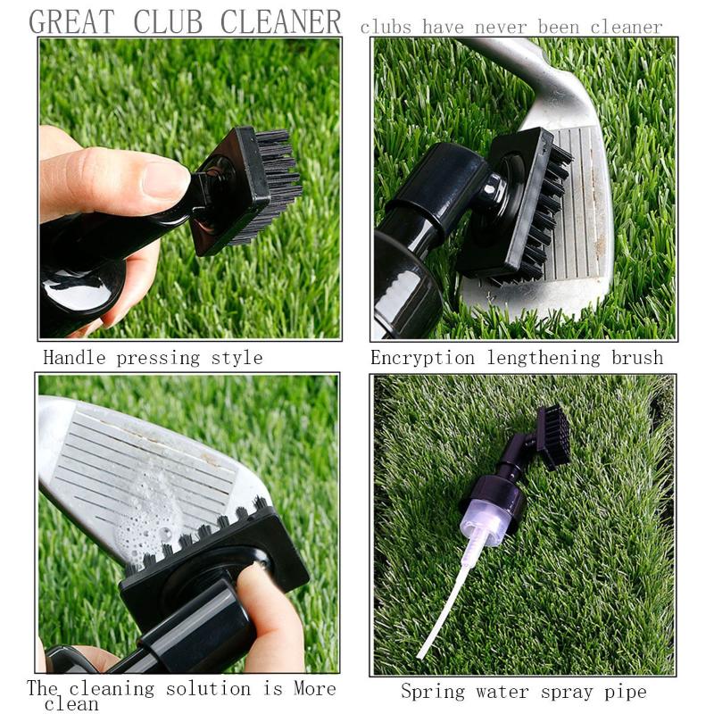 Leakproof Golf Club Cleaner Brush Groove Tube with Squeeze Reservoir Bottle for Outdoor Golf Sport Supplies