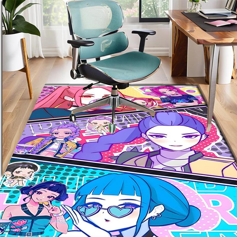 KPop Demon Hunters Patroon Vloerkleed, Binnen/Buiten Mat, voor Picknick, Speelkamer, Slaapkamer, Kantoor, Woonkamer, Huisdecoratie Tapijt, Verjaardagscadeau