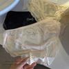 Plus Size Women's Summer Sexy Sweet Lace Satin Mid Waist Triangle Panties