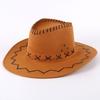 Summer Knight Cowboy Hat New Women's Big Edge Breathable Beach Hat Shading Leisure Sun Protection Travel Grassland Horseback Riding