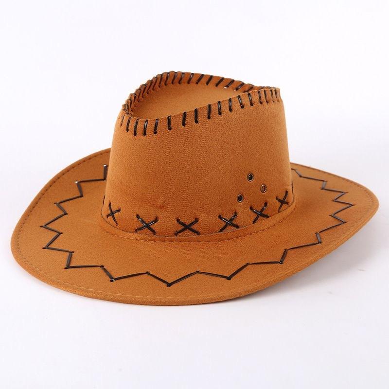 Summer Knight Cowboy Hat New Women's Big Edge Breathable Beach Hat Shading Leisure Sun Protection Travel Grassland Horseback Riding