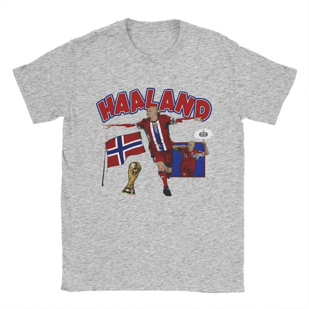 Unisex Unisexs Haaland The Terminator Norway Vintage Soccer T Shirt 100 Cotton Clothing Novelty Round Neck Tee Shirt