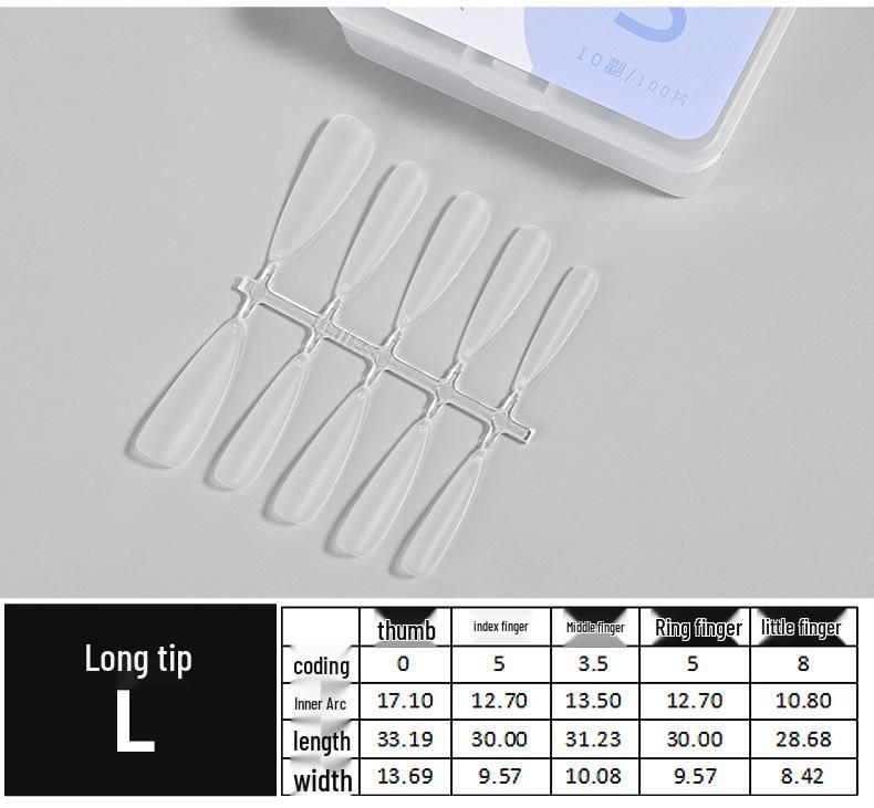 

Длинные Стилеты Ручной Работы Накладные Ногти - Набор из 100 Штук с Матовыми Полностью Покрывающими Типсами для Нейл-Арта