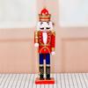 Decorative 36cm King Nutcrackers with Royal Scepter Wood Figurine Christmas Puppet Toy Collectible Ornament Gift