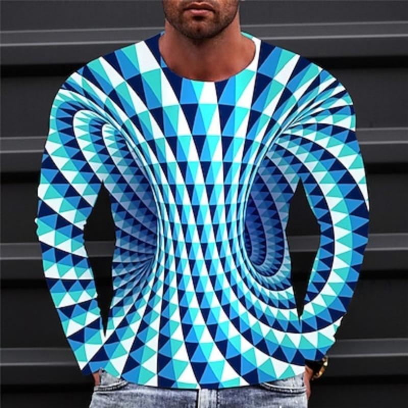 Men's Graphic Geometric 3D Shirt T Shirt Short Sleeve T shirt Round Neck Shirt Causal A B C Summer Clothing Apparel Normal S M L XL XXL 3XL 4XL