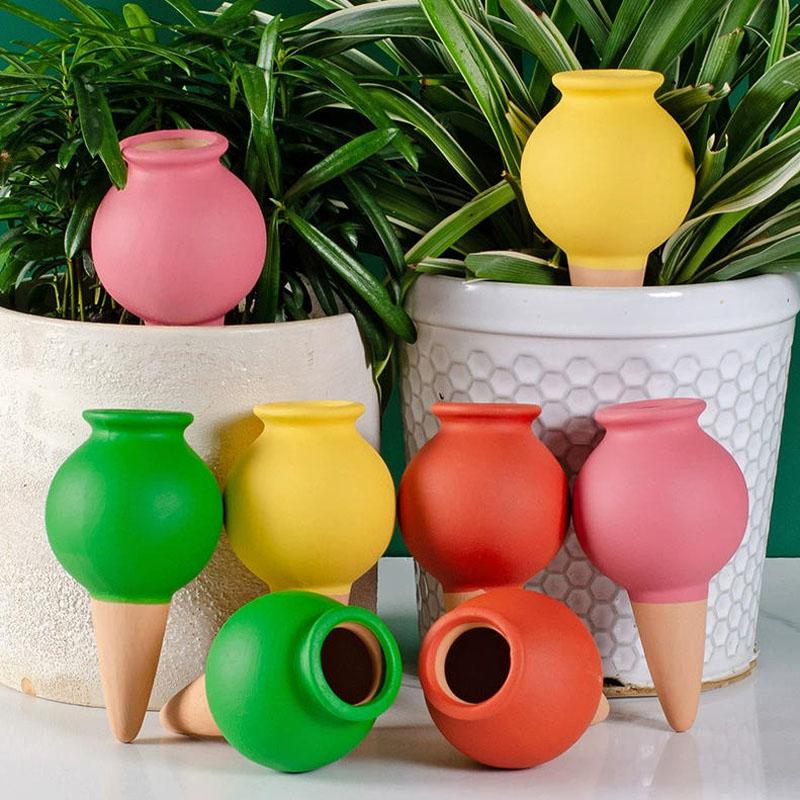 4pcs Plant Watering Spikes Automatic Terracotta Plant Watering Devices Garden