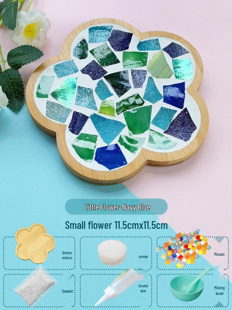 Handmade Glass Mosaic Cup Mat Pixel Puzzle DIY Kit - Educational Toy