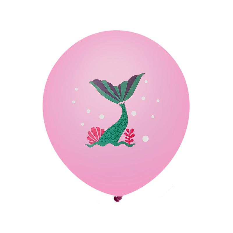 12-inch Mermaid Balloons: Cartoon-Shaped, Purple & Tiffany Blue Pearlescent Latex