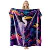 Soft Fleece Blanket With Starry Sky Print Camping Sofa Napping Air Conditioning Use Customizable Design