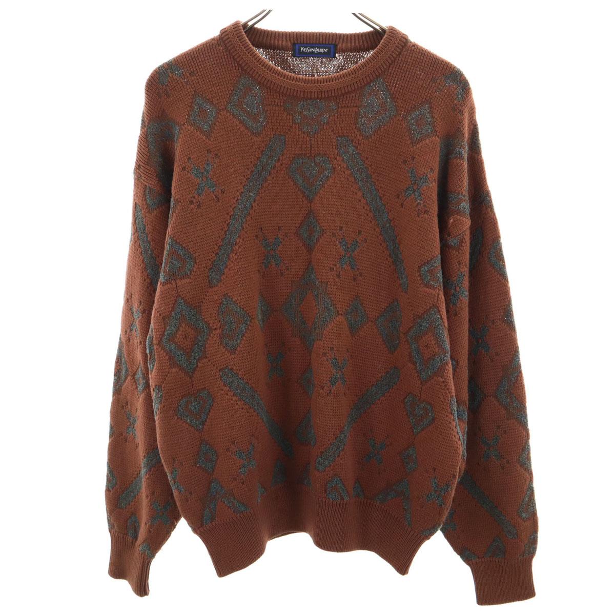 

YVES SAINT LAURENT 90s Old Overall handle Long sleeve sweater M knit Men s Used