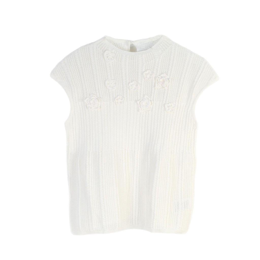 Spring/Summer Camellia Knitted Women's Set: Fairy Dress Cardigan, Vest & Skirt