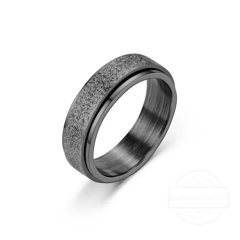 6mm Anxiety Fidget Spinner Rings for Men Smooth Stainless Steel Spinning Rotating Ring for Women Anti Stress Jewelry Gift