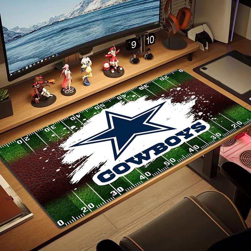 Dallas Cowboys Logo Farbe Mauspads Großes Gaming Tischkissen Rutschfestes Laptop Tablet Großes Mauspads XXL Matte Mini PC Spielmatte Mit Verriegeltem Rand
