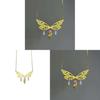 Fairy Wing Pendant Necklace Geometric Copper Art For Ladies