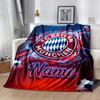 Bayern Munich Crest Customize Text Blanket Cozy Personalized Blanket Warmthful Decor Throw For Office Office Chair Bed Bedding All-Season Use
