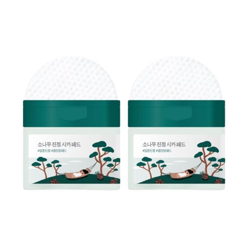 ROUND LAB Pine Soothing Cica Pads 195ml, 50pcs - Korean Calming Toner Pads for Sensitive Skin, Hydrating & Anti-Redness Skincare