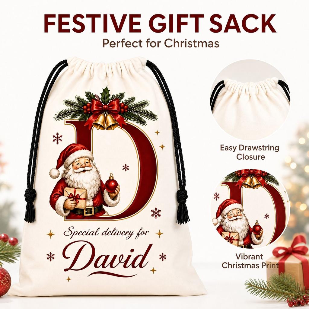 Christmas Gift Bags, Party Bags for Holiday Treats and Small Gifts, Festive Storage Bags