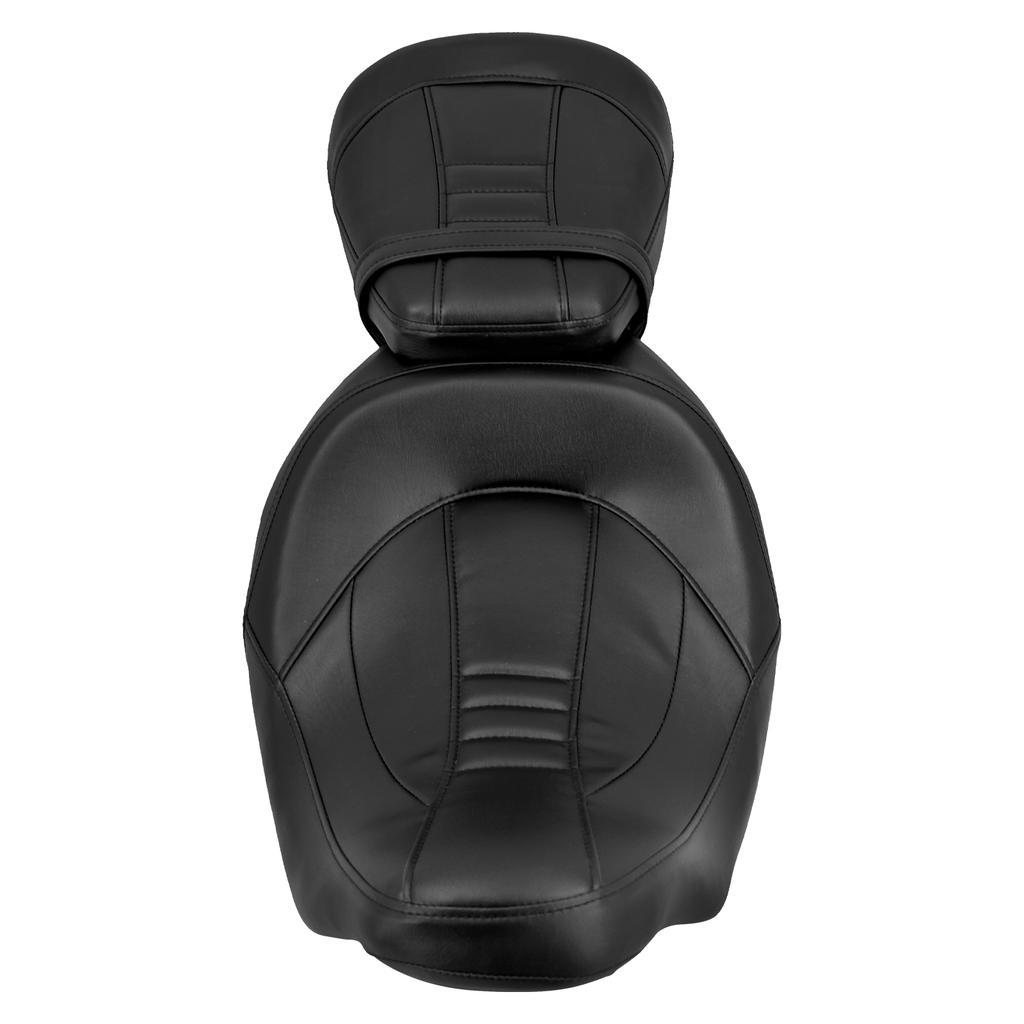 Motorcycle Two-Up Seat Leather Front Driver Rear Passenger For Harley Touring CVO Street Glide Road King Special Classic 09-23