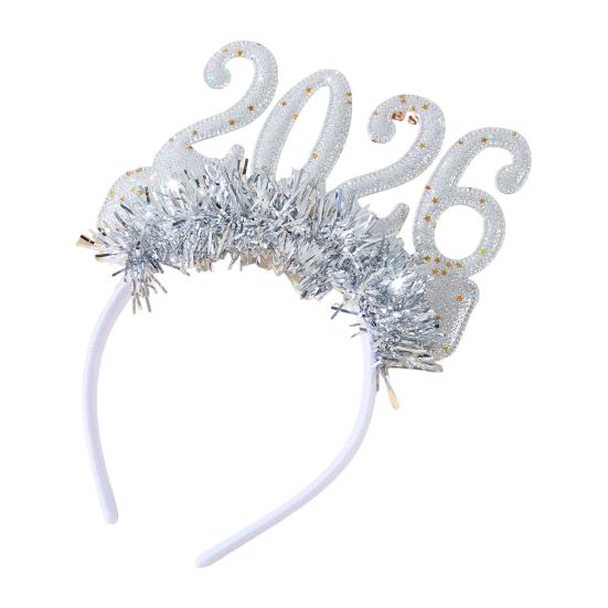 Happy New Year Accessory Sparkling 2026 Headband Glitter Eyeglass for Christmas New Year Eve Party Supplies