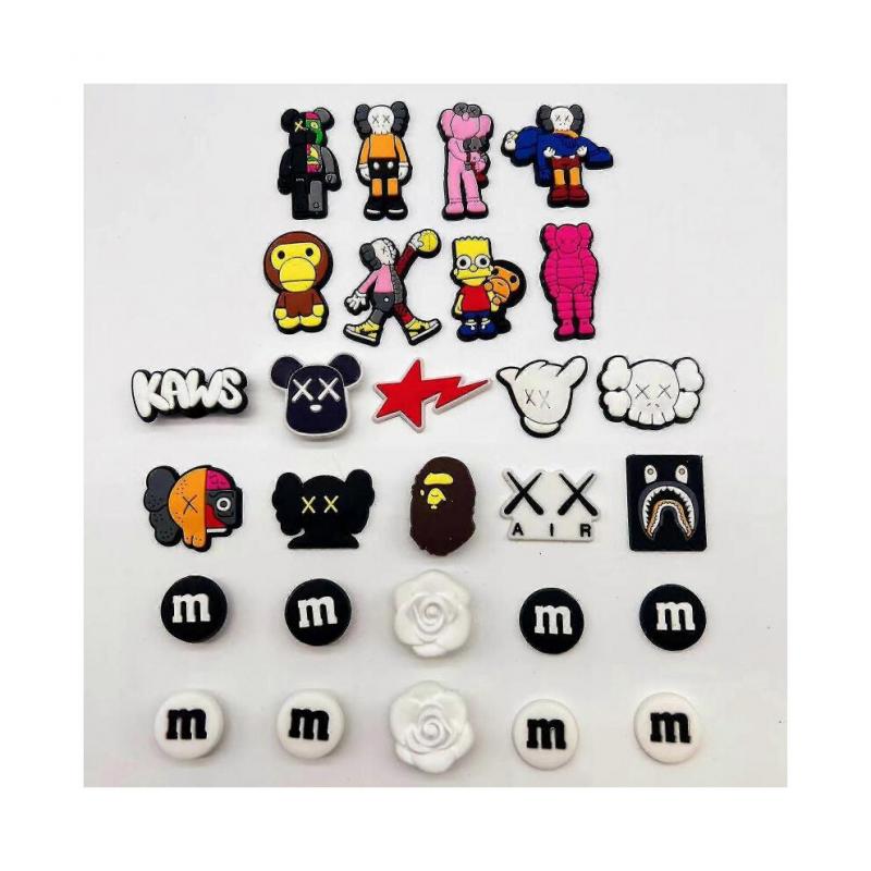 18Pcs Crock Shoe Charms Cute Cartoon Cool Shoe Charms for Kids, Bubble Slide Shoe Charms Pins for Wristband Bracelets, Sandals Decoration Accessories