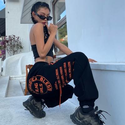 Tepláky na jogging Ženy Korejská móda Oversize Joggers Sportovní kalhoty Hippie kalhoty se širokými nohavicemi Dámské Zimní Kpop Streetwear