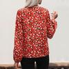 Autumn Women's V-neck Temperament Long Sleeve Red Shirt