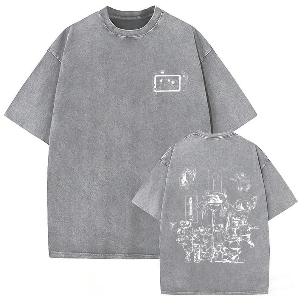 Gewaschenes Vintage Rapper Bad Bunny T-Shirt Debi Tirar Mas Fotos DTMF Welttournee T-Shirts Herren Damen Mode Hip Hop Beliebte T-Shirts