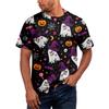 Halloween All Over Print T Shirt , Cute Pumpkin Graphic Tee for Women Men
