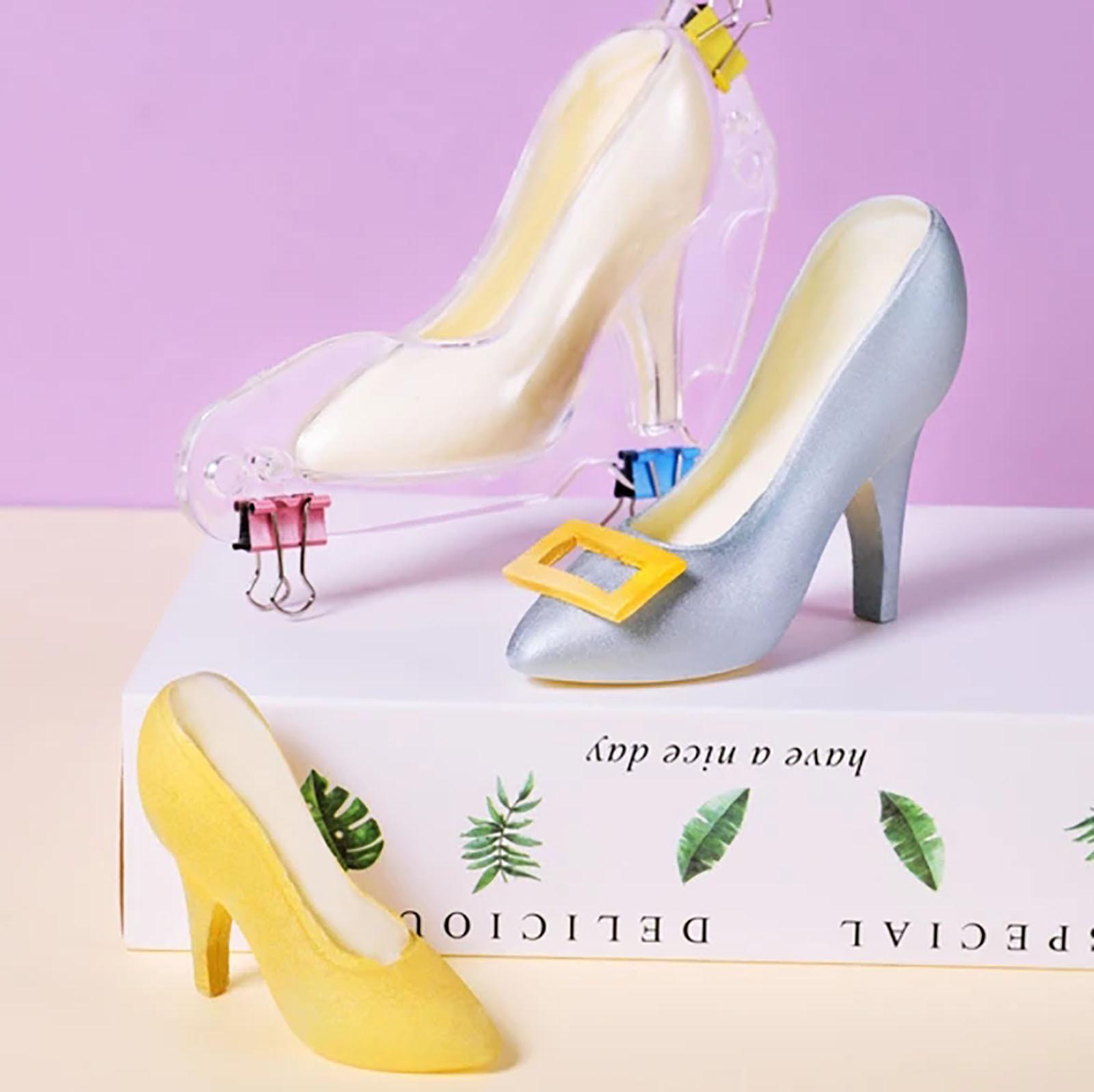 

Пластиковая прозрачная форма для обуви на высоком каблуке, шоколадная форма, DIY торт, 3D формовка для конфет, инструмент для изготовления s белый