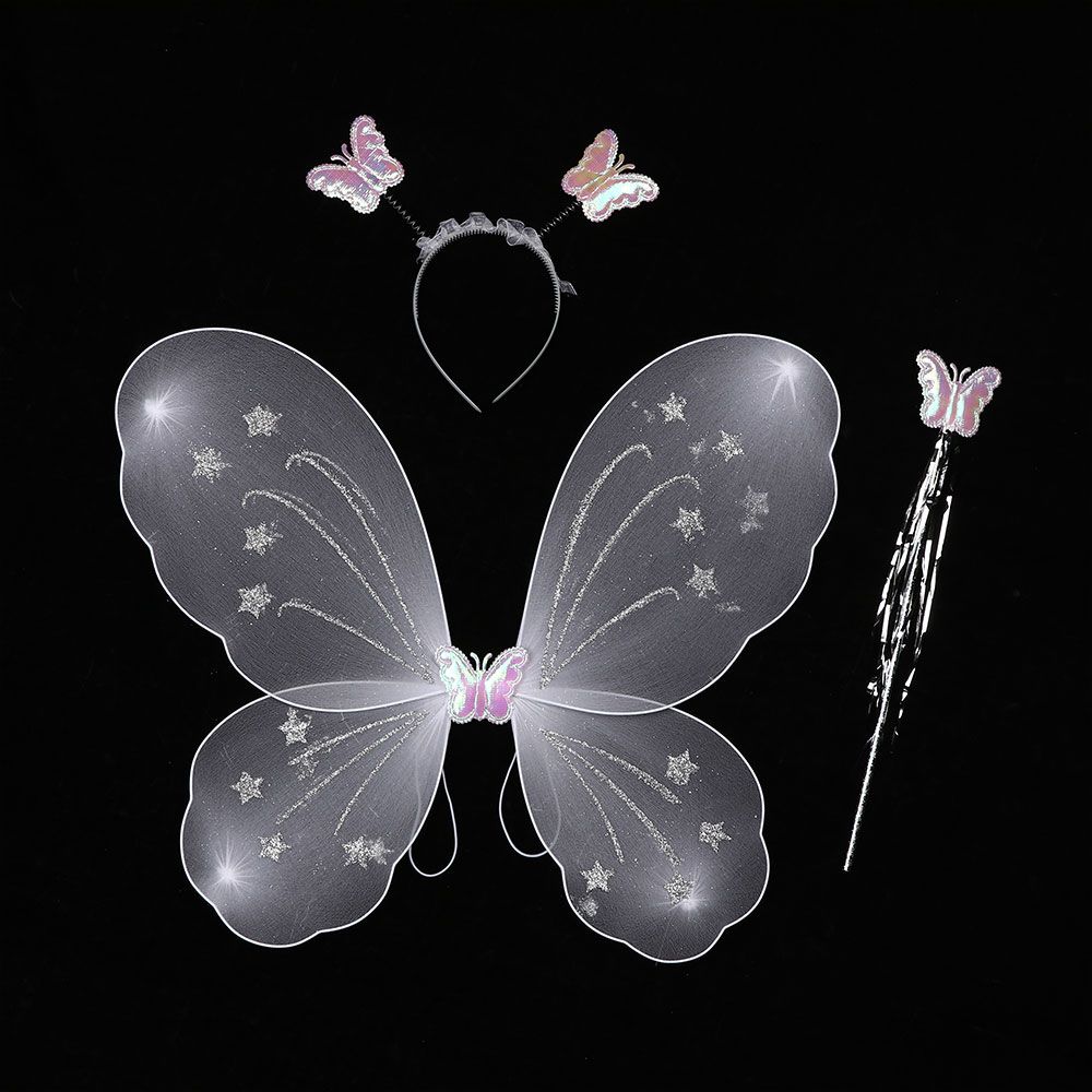 

Girl Dressing Up Ladies Fancy Dress Set Fairy Wand Princess Hair Hoop Wings белый