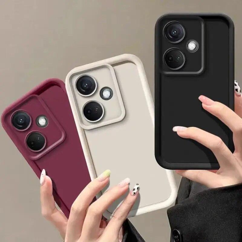 Camera Protect Silikonfodral för OPPO K11 K10 K9 Hitta X7 X6 X5 X3 Pro Realme 12 11 10 9 GT NEO V50 V30 C67 C55 C35 C21Y C25 Mjuk TPU-bakfodral