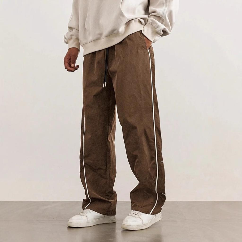 Men's Retro Streetwear Embroidered Casual Pants for Spring and Fall