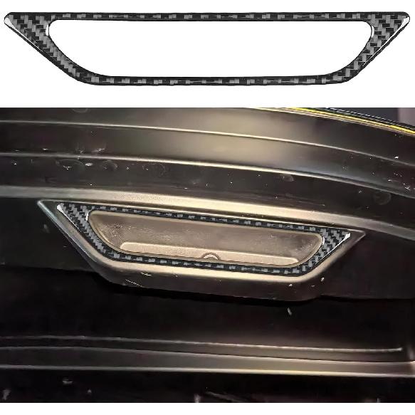 

NVCNX for C8 Corvette Accessories Real Carbon Fiber Thick Overlay Sticker Decal Car Taillight Cover Exterior Trim 4PCs for Stingray / Z06 / E-Ray Engine Compartment Handle