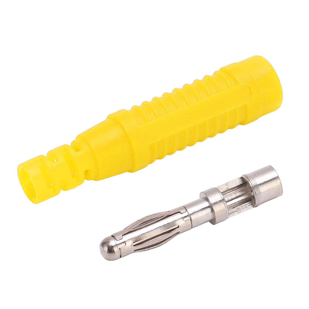 10pcs Metal Banana Plugs Red Copper 4mm Male Connector Plugs with Housing for Testing EquipmentYellow