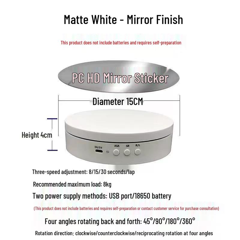 

Автоматическая вращающаяся платформа 15 см для прямых трансляций ювелирных изделий и видеосъемок 15CM