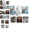 Colorful Elephant Shower Curtain Waterproof Washable Bathroom Decor With 3d Printing And Hooks