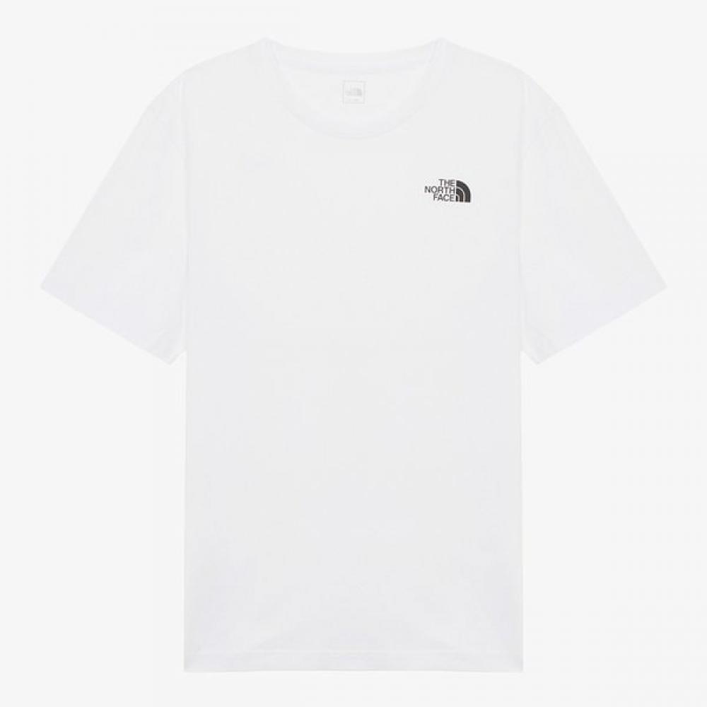 [norTh Face Official] NT7ur08b Men S CoTTon baSic ShorT Sleeve T ShirT whiTe WHITE/115
