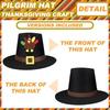 Elegant Hat With Silver Buckles Decoration Light Weight Party Hat Thanksgiving Costume Accessory For Men Women