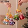 1pc Handmade Crochet Christmas Tree Ornaments Crochet Xmas Ornaments with Bell Christmas Tree Ornament Crochet Mini Xmas Decor