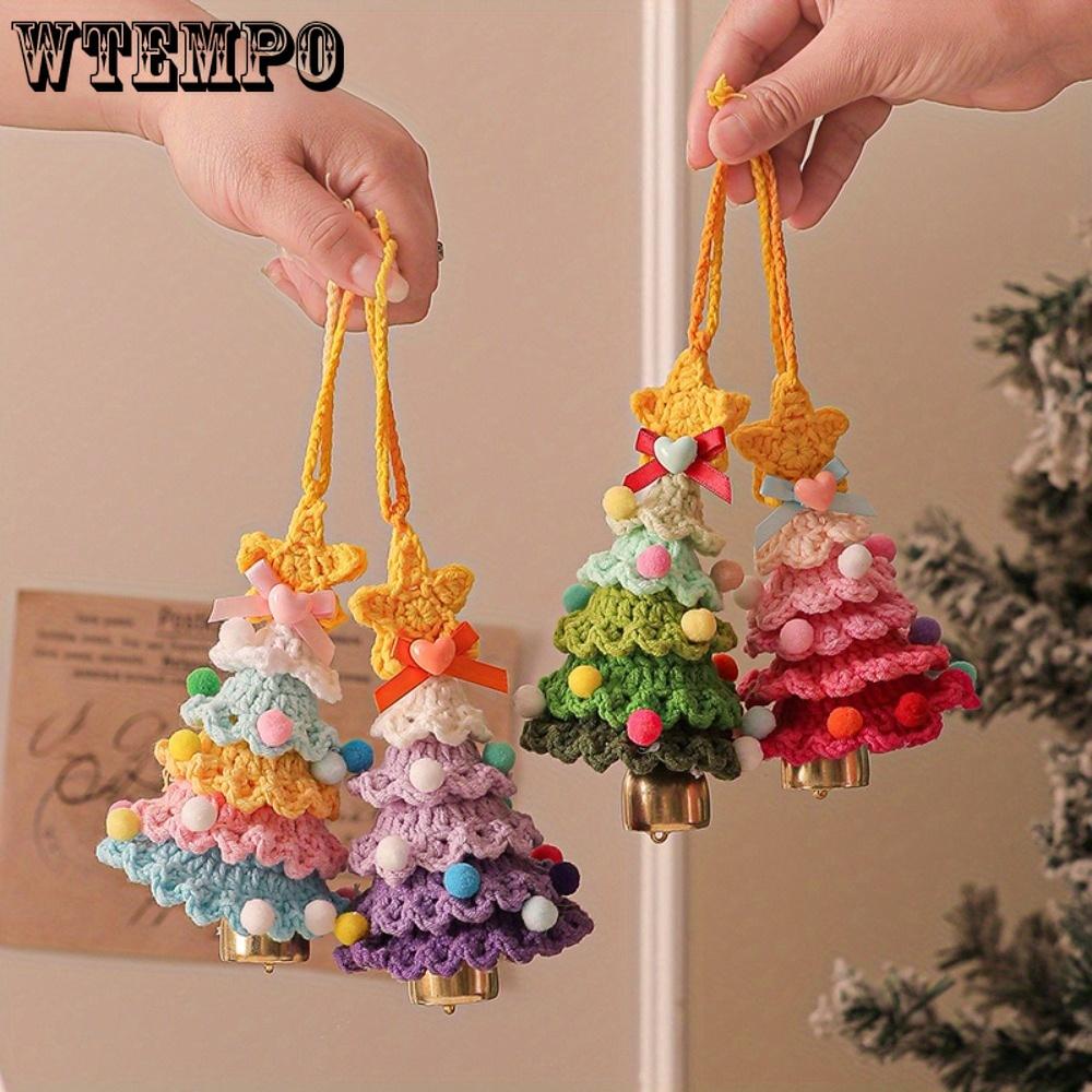 1ks Ručně háčkované vánoční ozdoby na stromeček Háčkované vánoční ozdoby se zvonkem Ozdoba na vánoční stromeček Háčkovaná mini vánoční dekorace